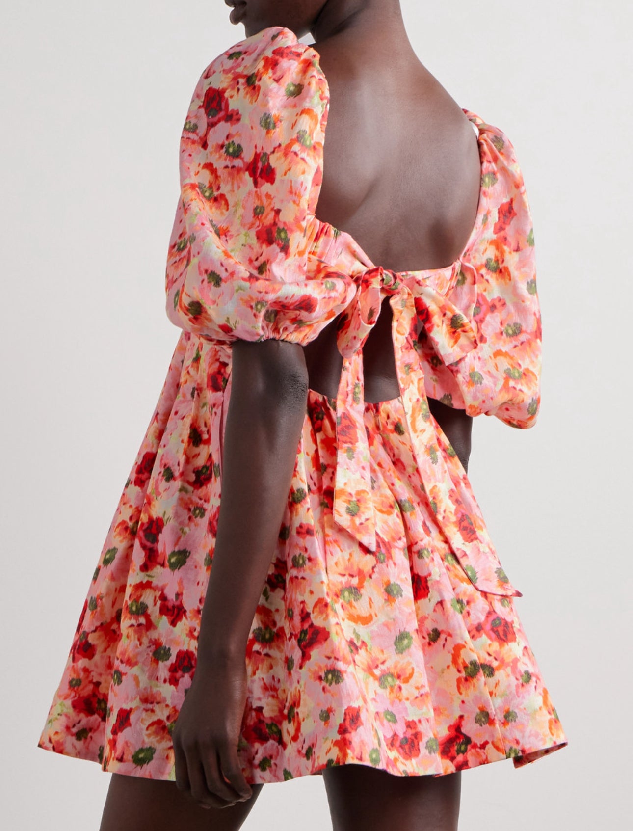 Zimmermann Lightburst cutout floral linen minidress
