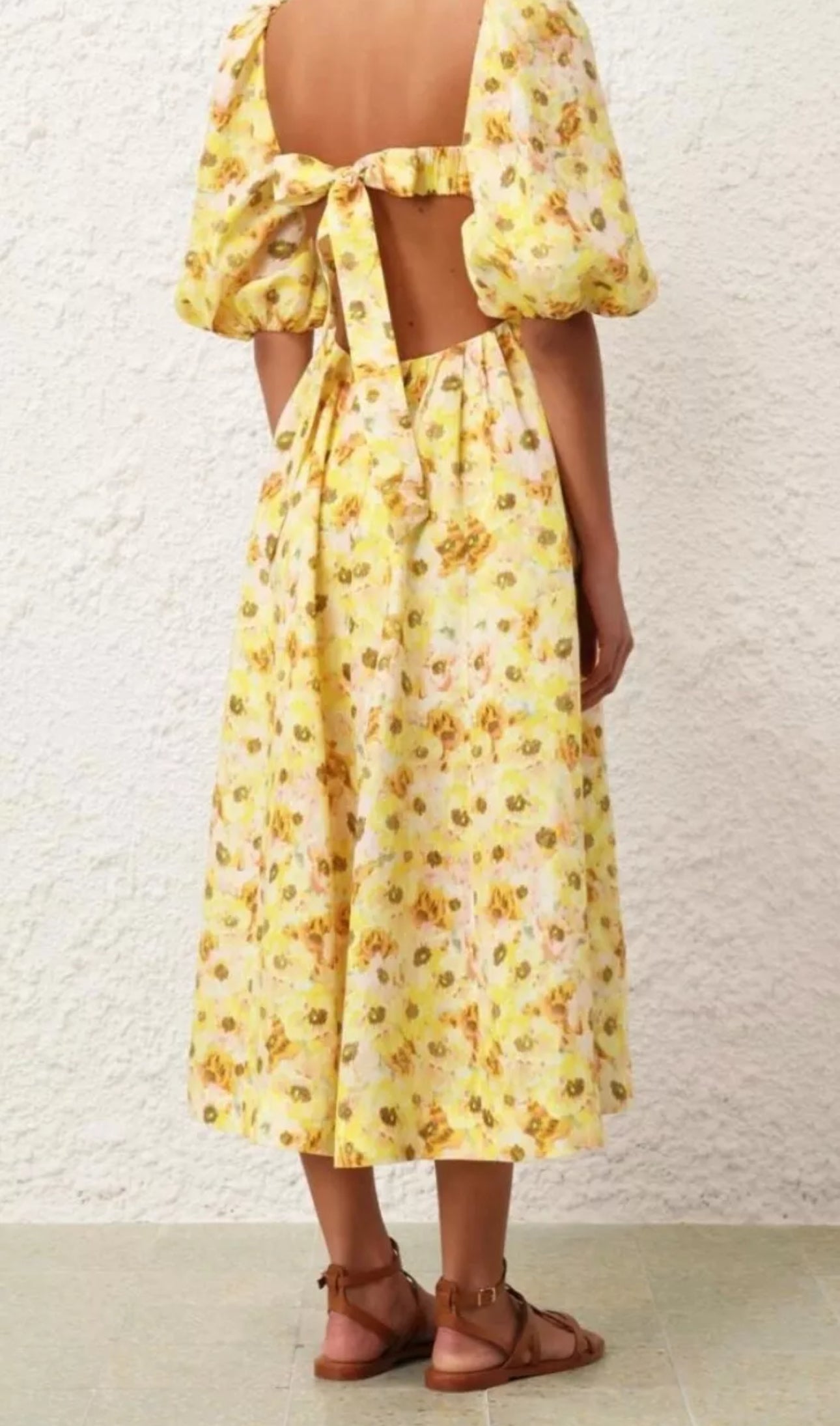 Zimmermann Lightburst Cut-out Yellow Midi Dress