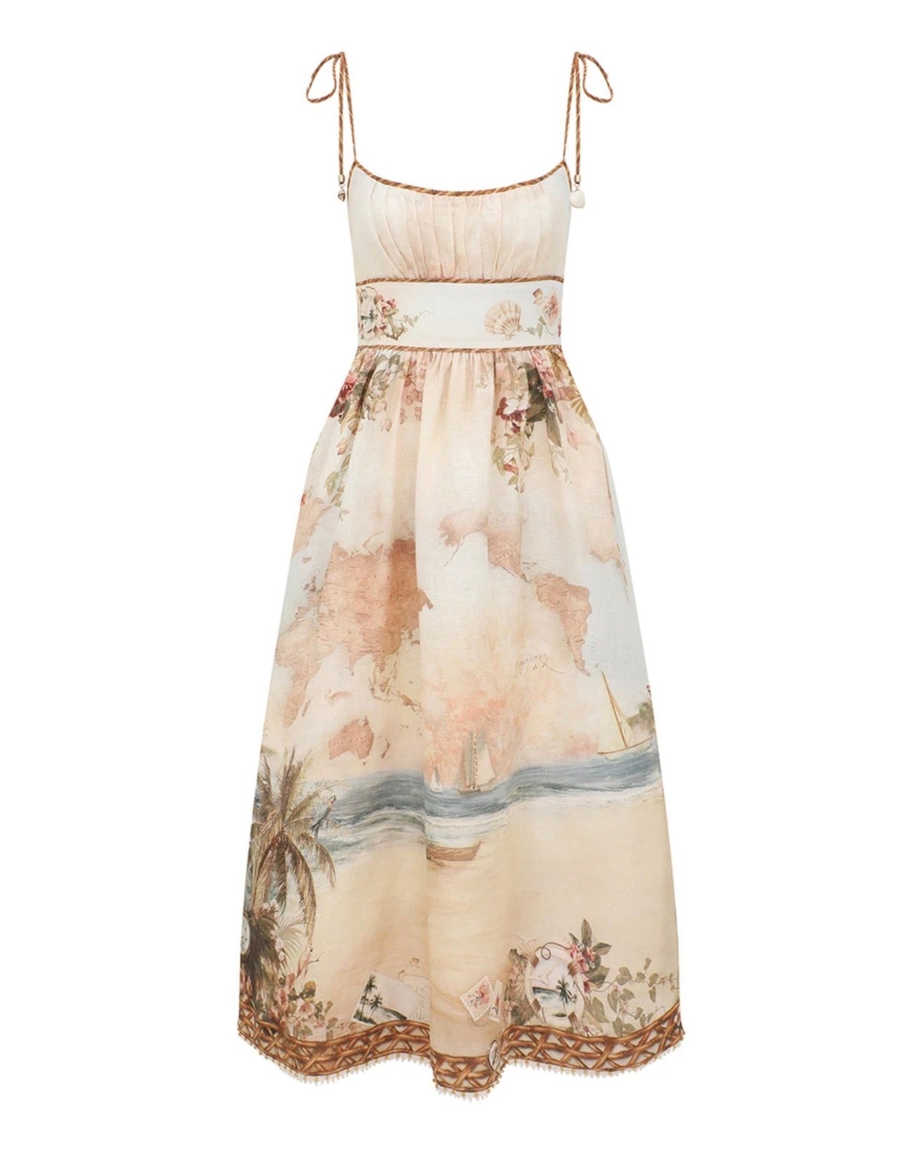 Zimmermann Mahon Picnic Dress in Island Map Blue