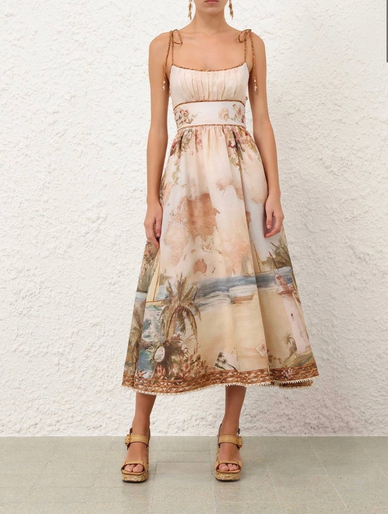 Zimmermann Mahon Picnic Dress in Island Map Blue