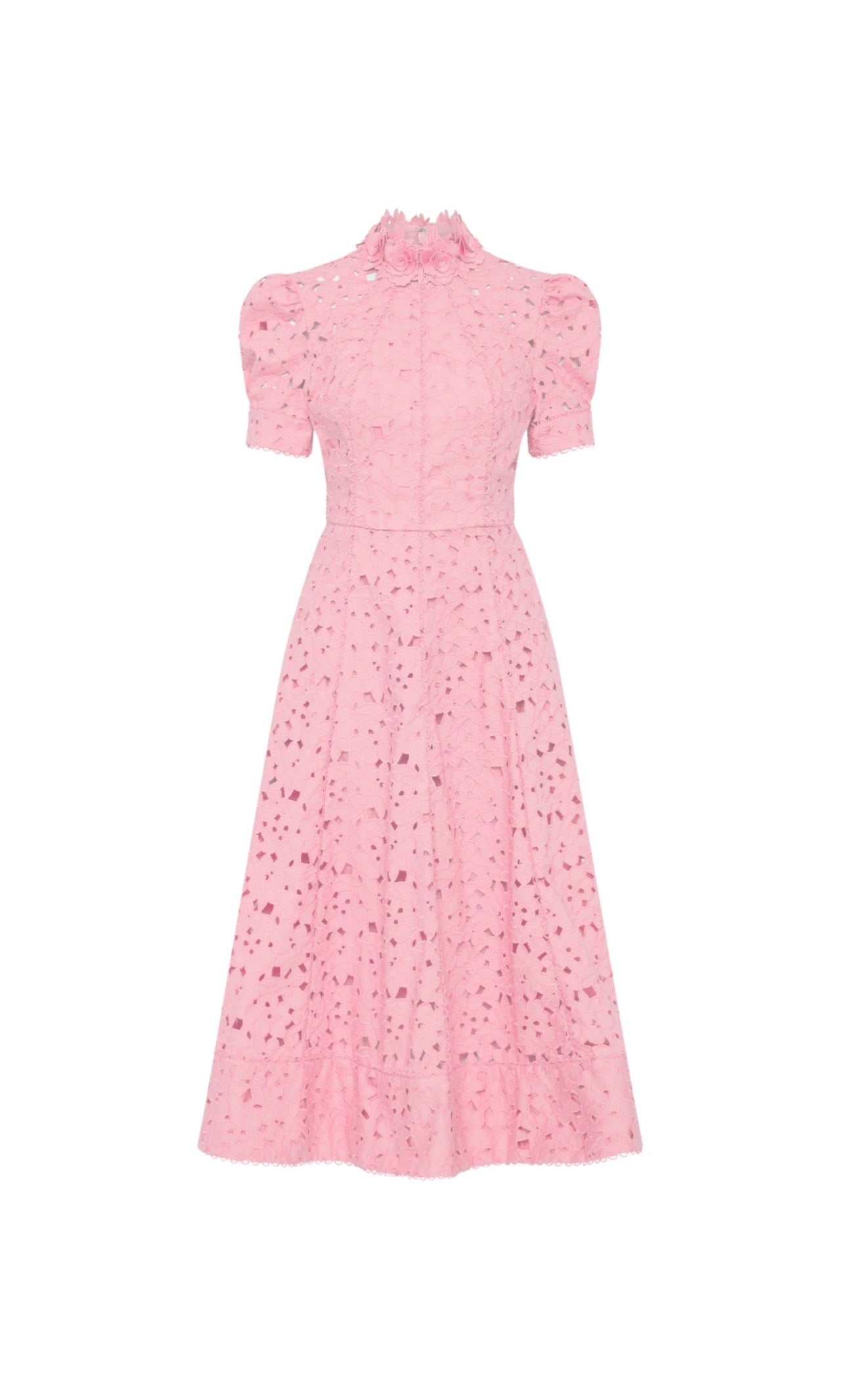 Rebecca Vallance Kitsu Short Sleeve Midi Dress in Pink