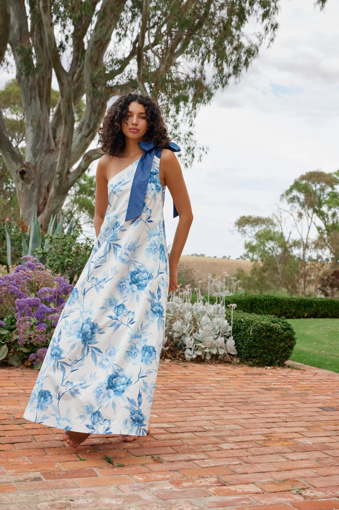 Aston Studio Mila Dress in Cerulean Peony