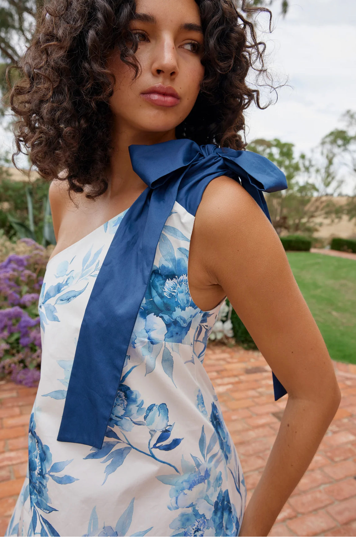 Aston Studio Mila Dress in Cerulean Peony