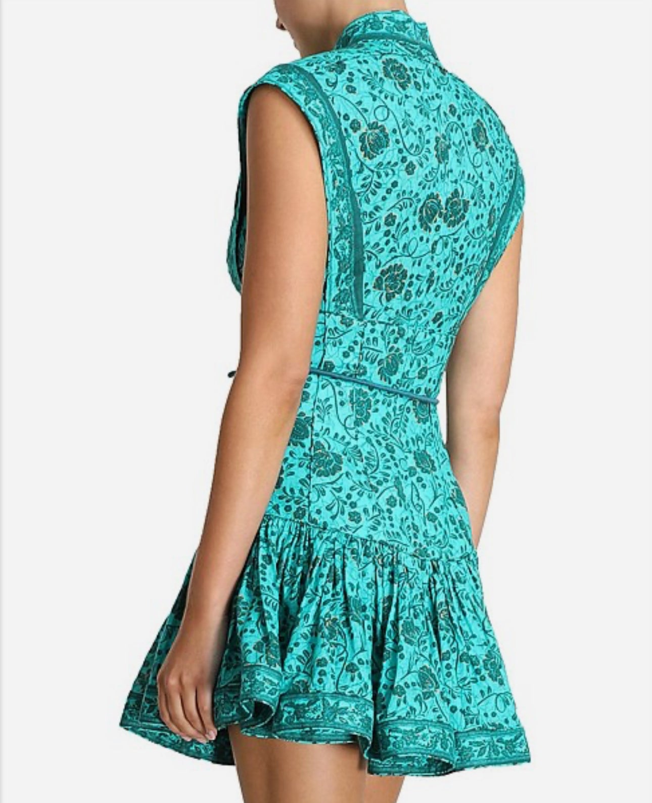 Zimmermann Lulu Panelled Flip High Neck Mini Dress