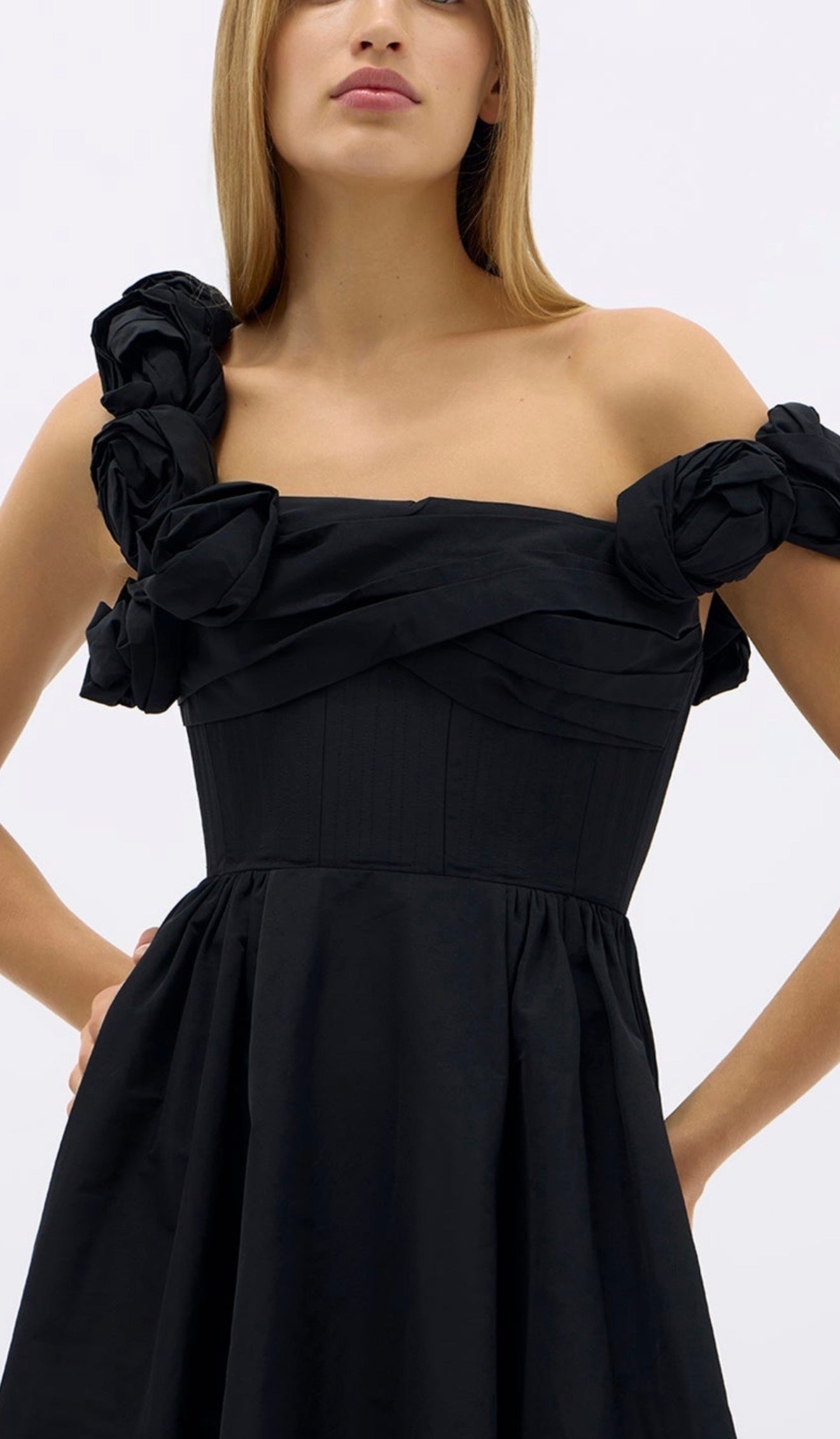 Rachel Gilbert Henley Strap Black Midi Dress