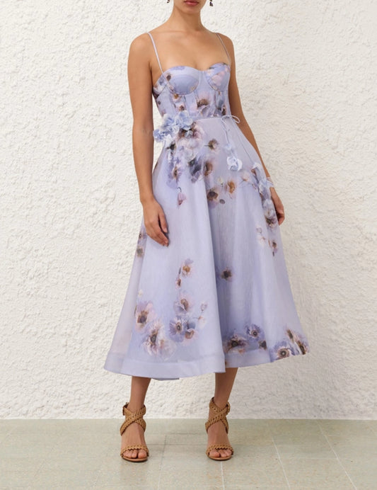 Zimmermann Hypnotic Picnic Dress in Lilac Poppy