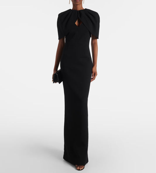 Rebecca Vallance Cameron caped crêpe gown
