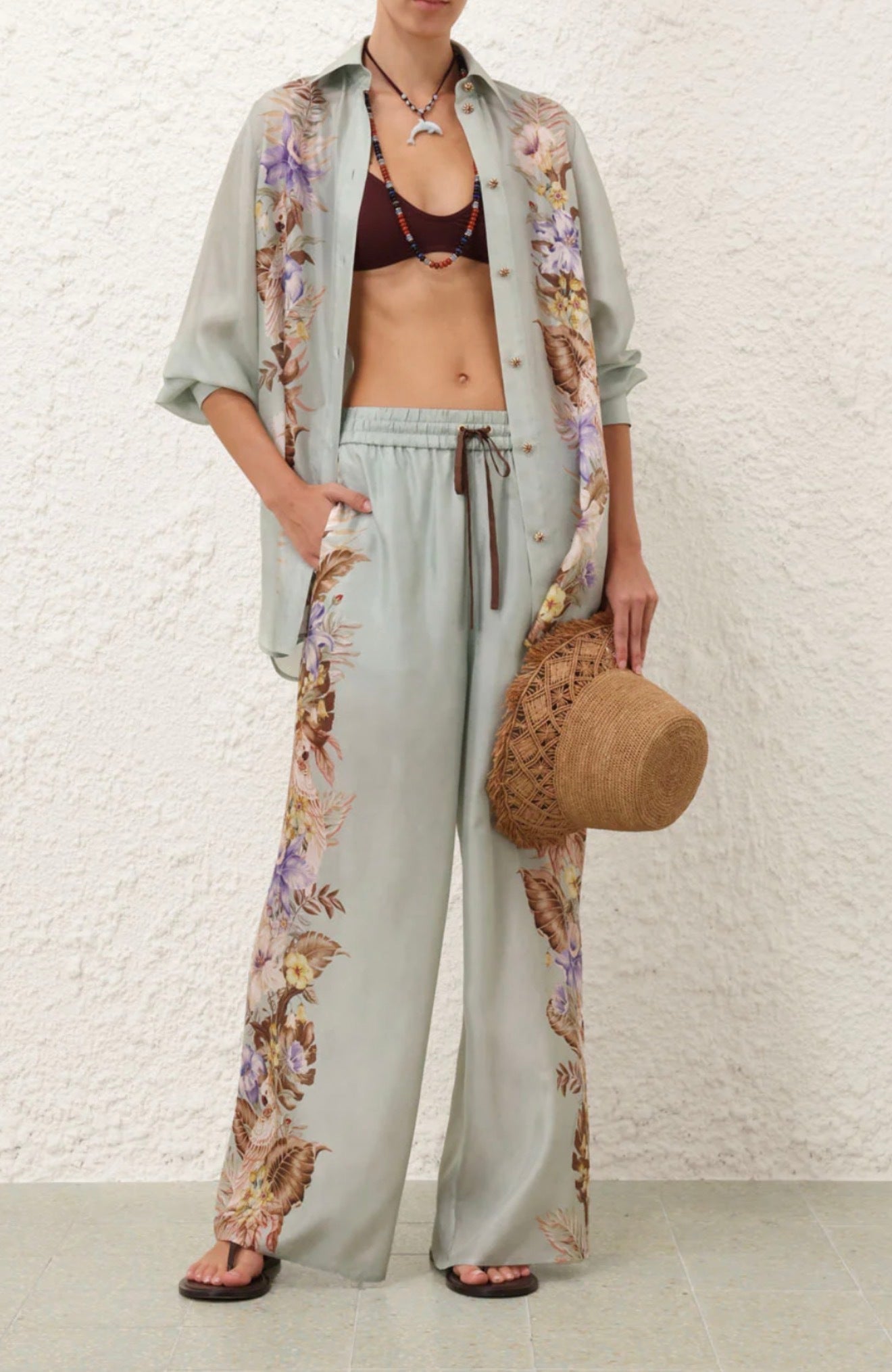 Zimmermann Coco silk relaxed pant & shirt set