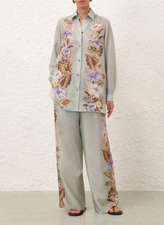 Zimmermann Coco silk relaxed pant & shirt set