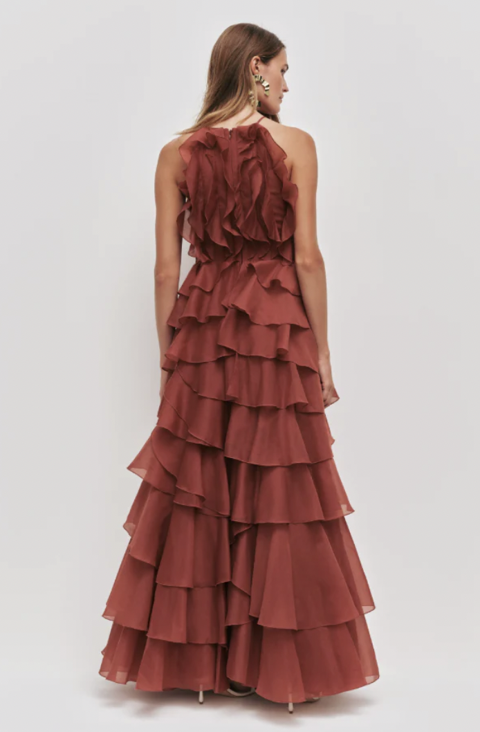 Aje Cleo Gown Rust