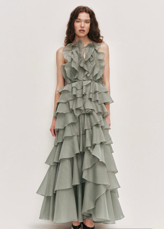 Aje Cleo Gown in Moss