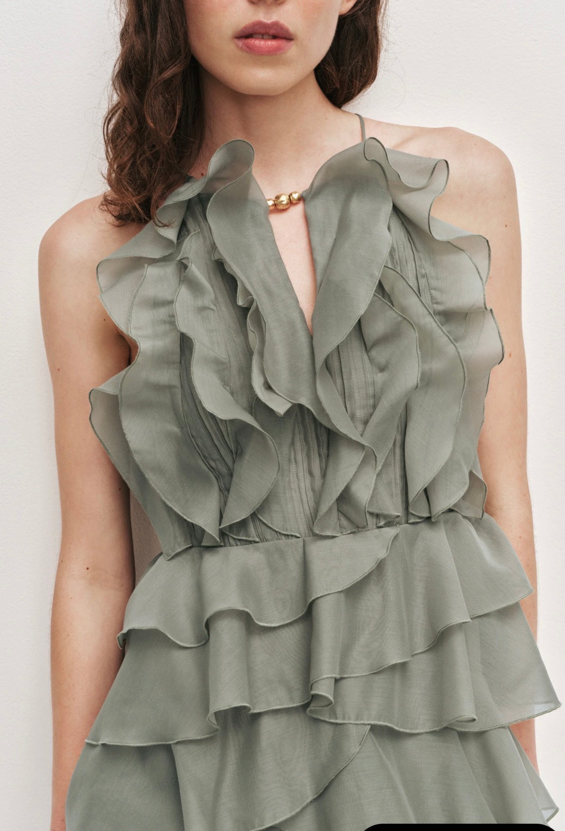 Aje Cleo Gown in Moss