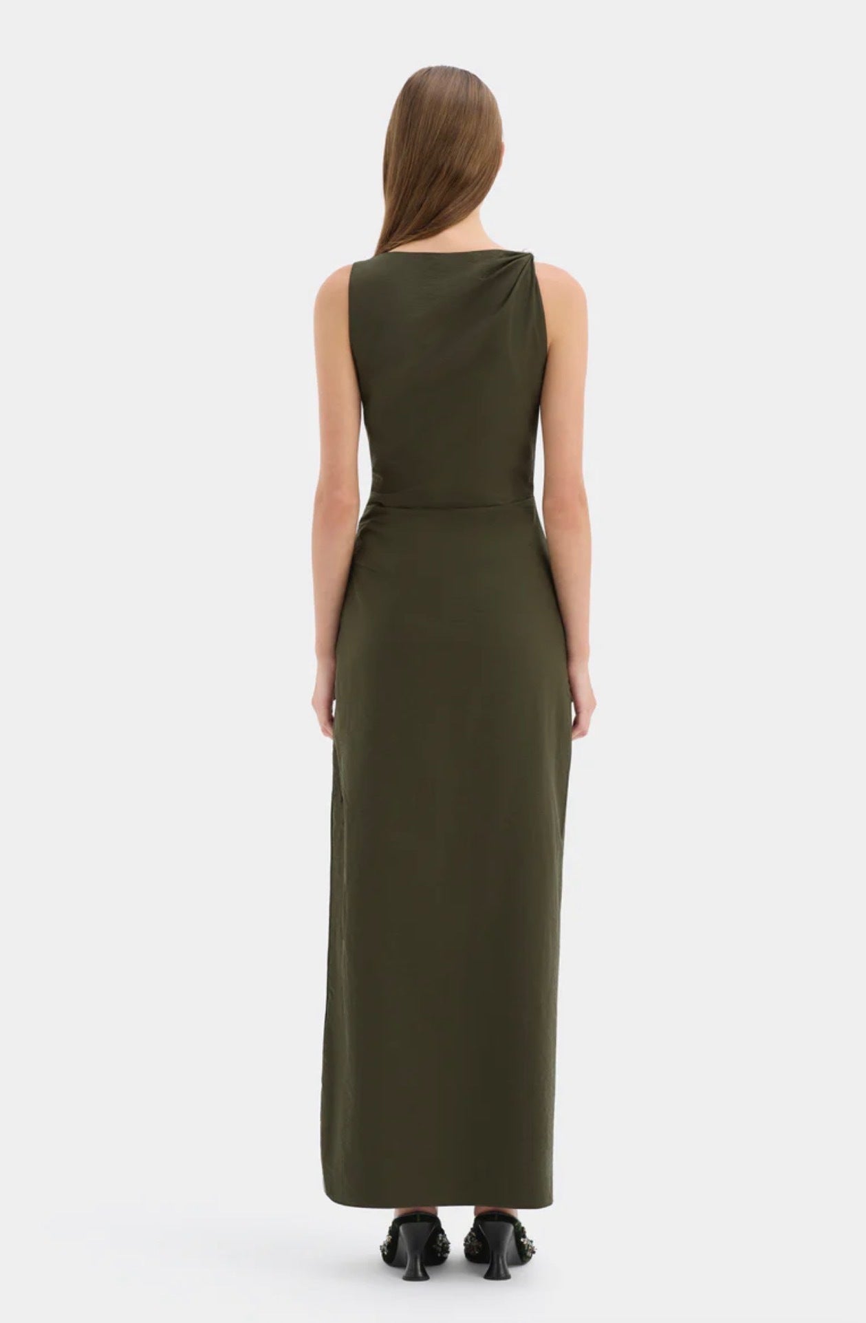 Sir Sorel Maxi Dress in Dark Olive
