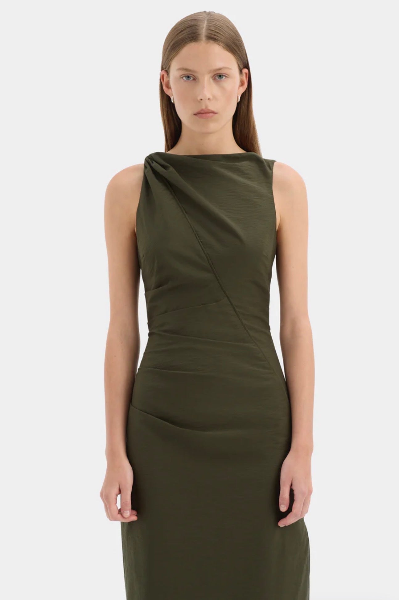 Sir Sorel Maxi Dress in Dark Olive