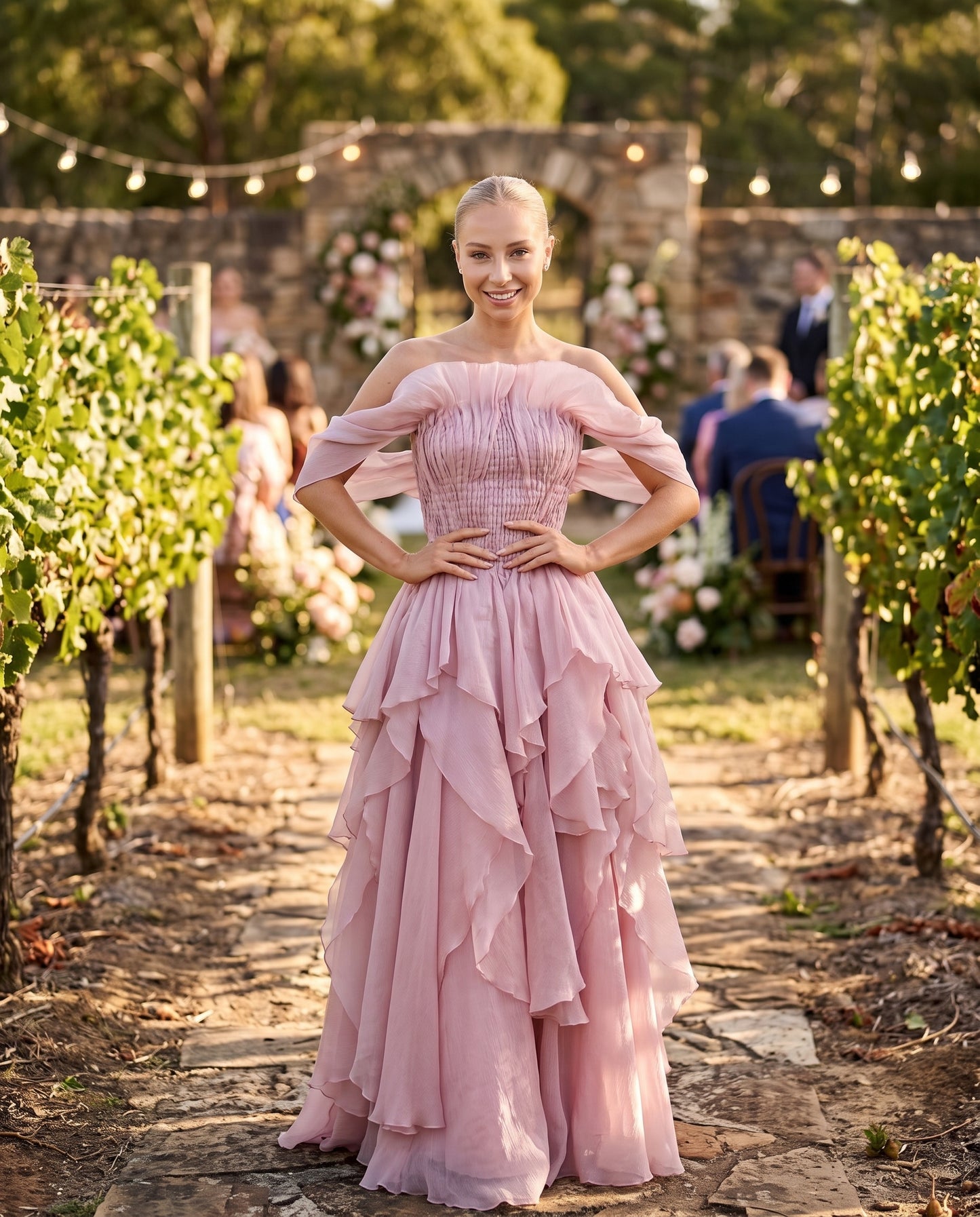 Aje Nisha Gown Fawn Pink