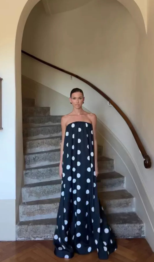 Lidee COSTIERA DRESS - POLKA NOIR