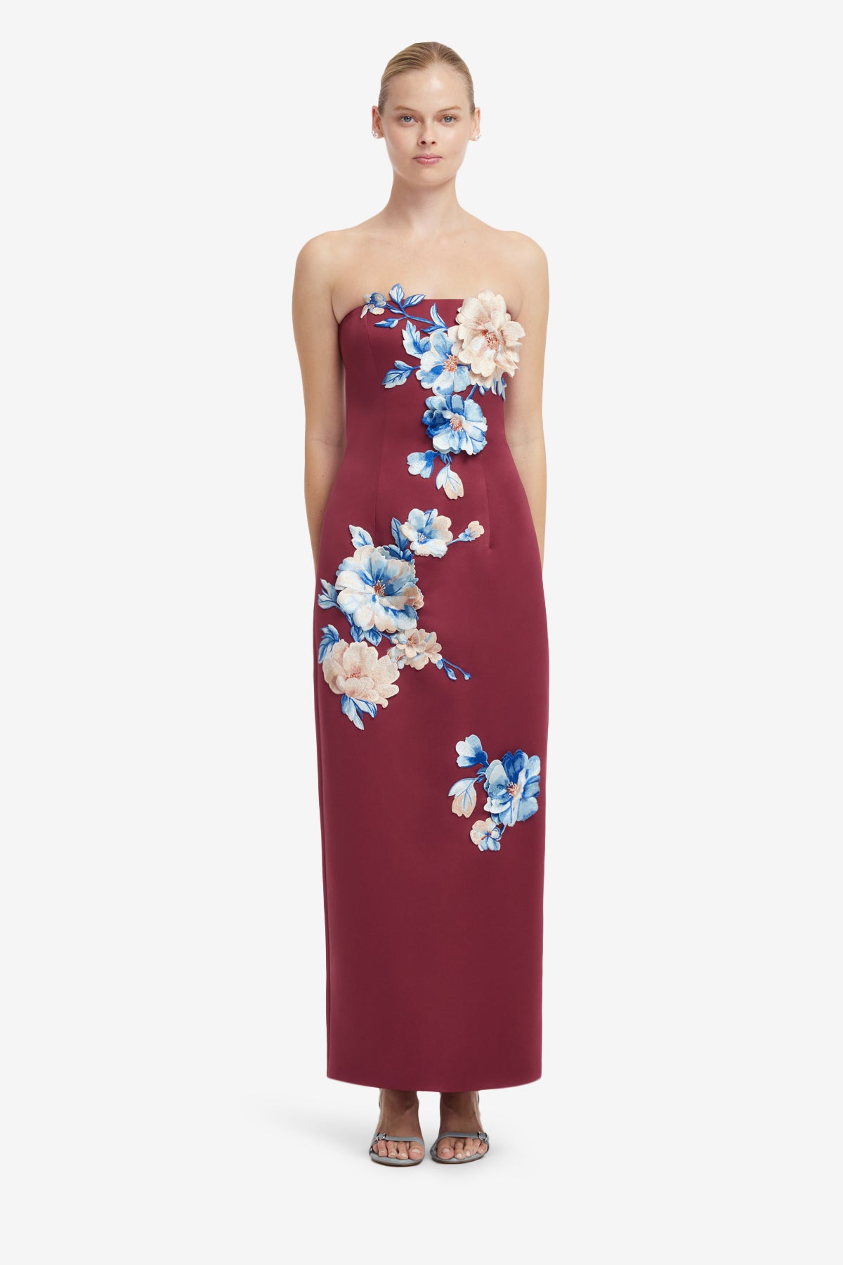 Leo Lin Rayna Embroidered Maxi Dress Cosmos Print