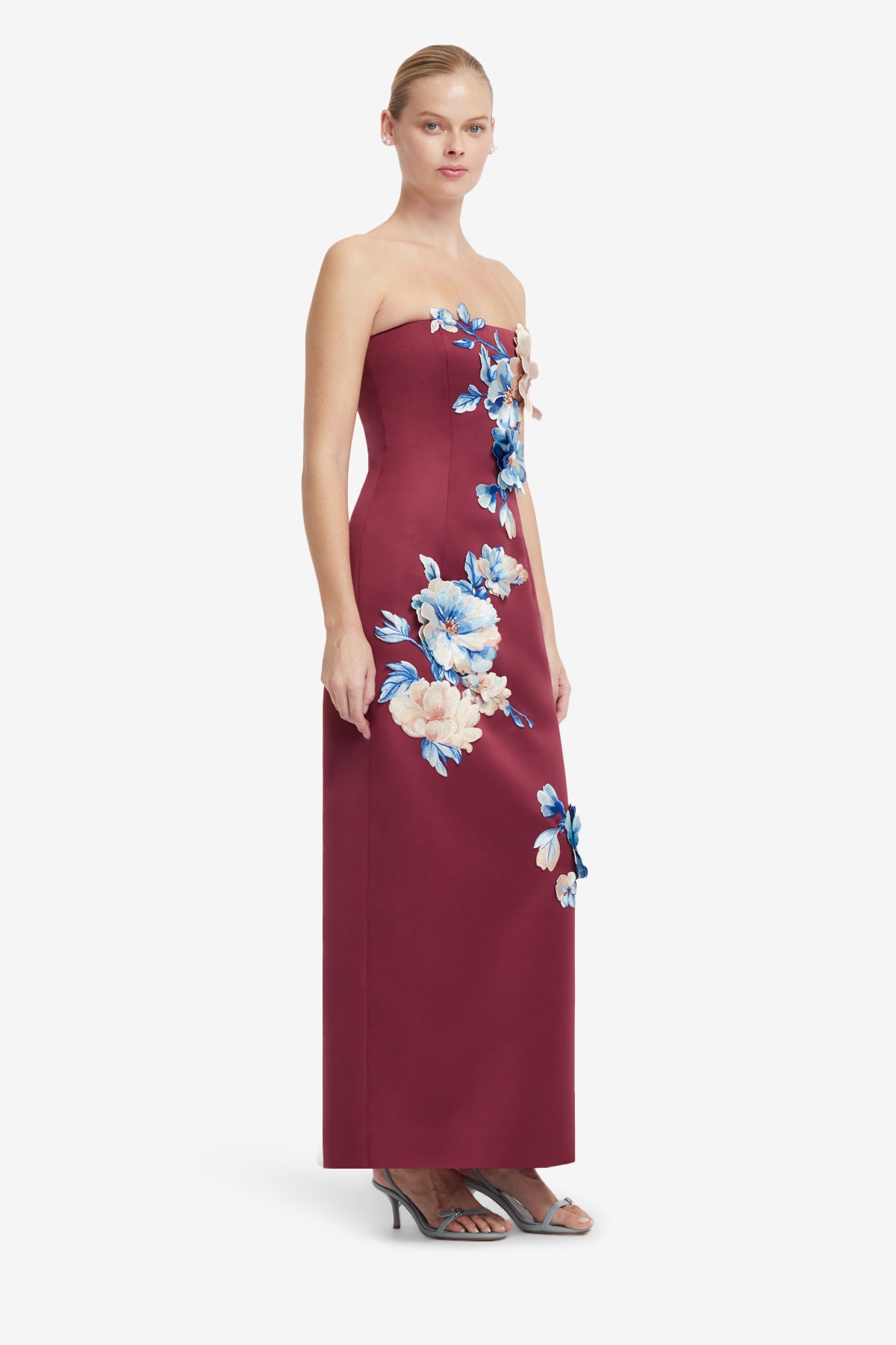 Leo Lin Rayna Embroidered Maxi Dress Cosmos Print