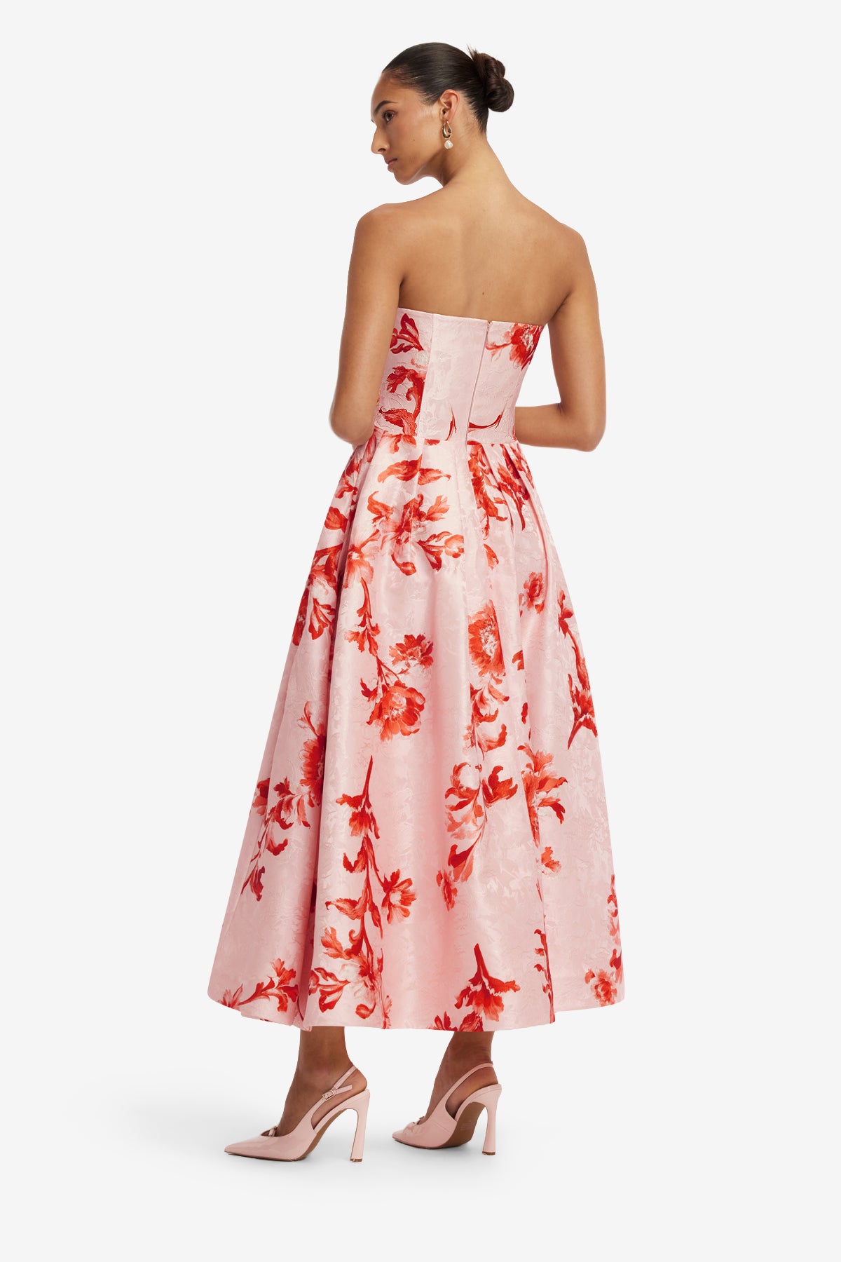 Leo Lin Lynn Jacquard Bustier Midi Dress l Magnolia Print