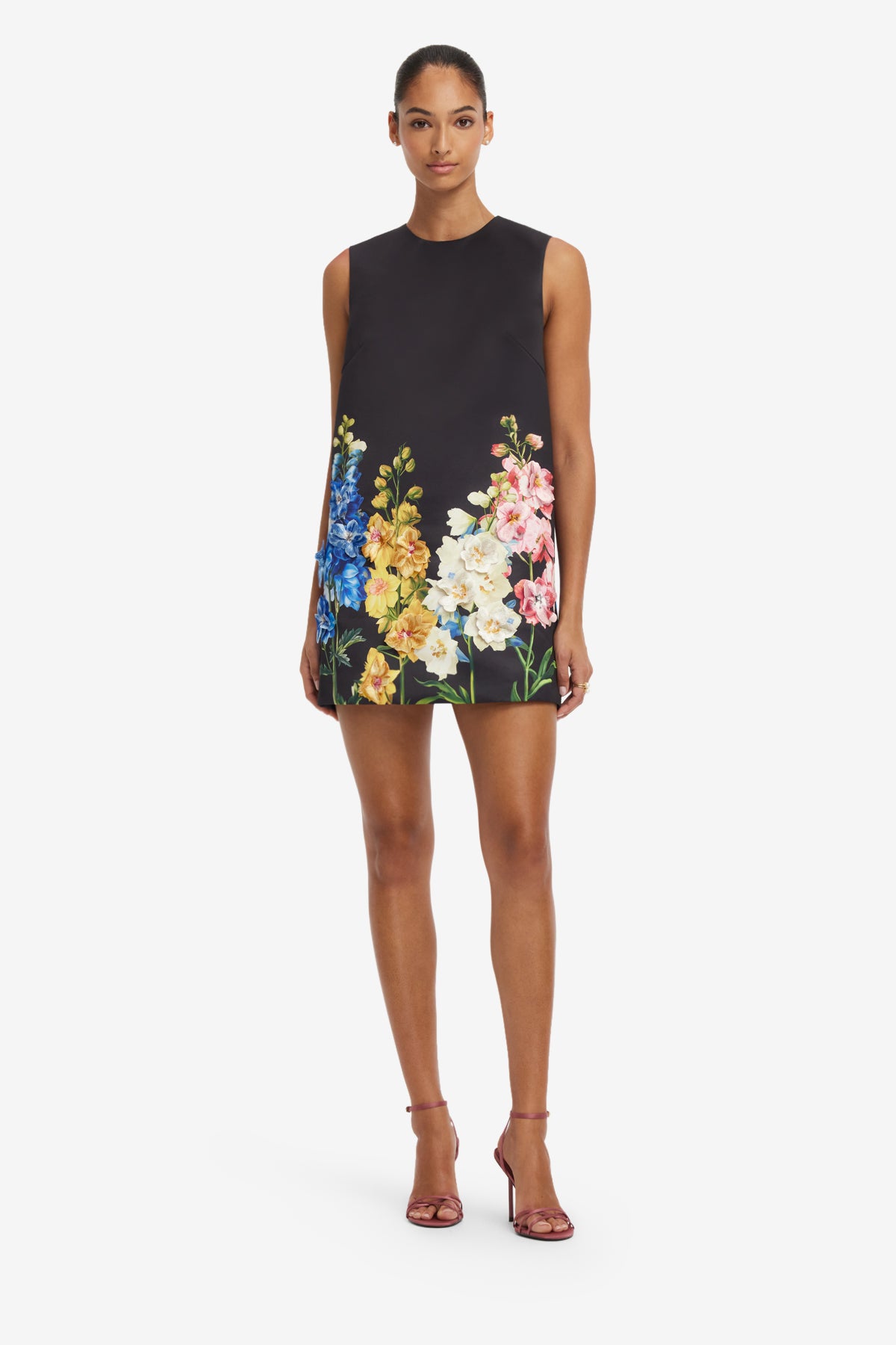 Leo Lin Yvonne Embroidered Mini Dress Vivid snapdragons