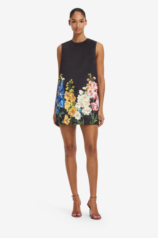 Leo Lin Yvonne Embroidered Mini Dress Vivid snapdragons