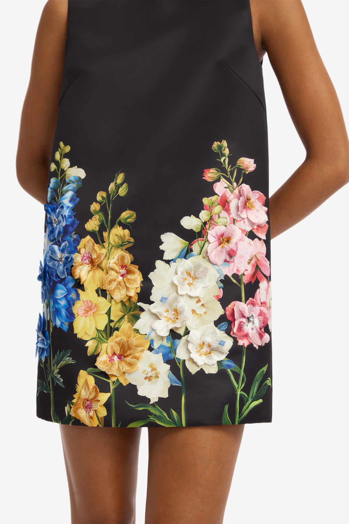 Leo Lin Yvonne Embroidered Mini Dress Vivid snapdragons