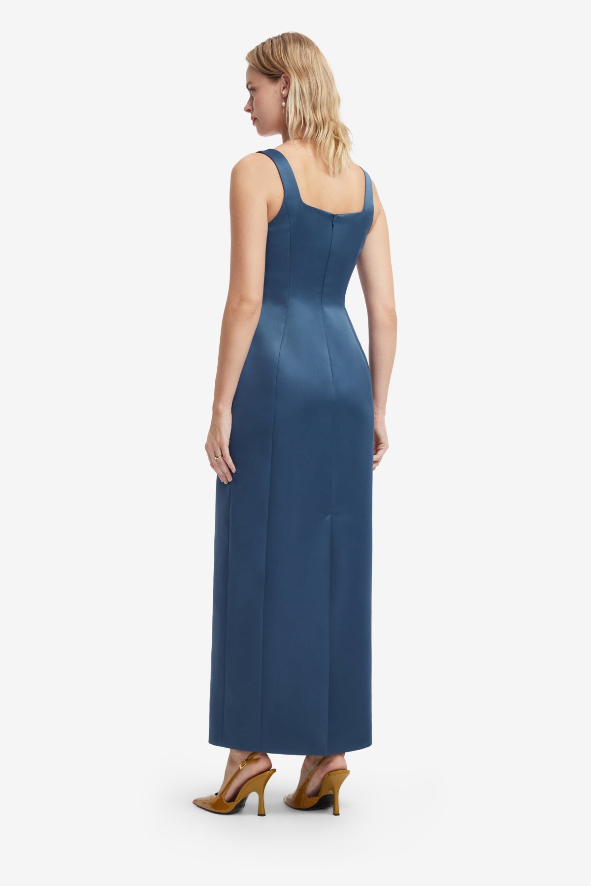 Leo Lin Adelina Embroidered Maxi Dress l Lily Print in Indigo