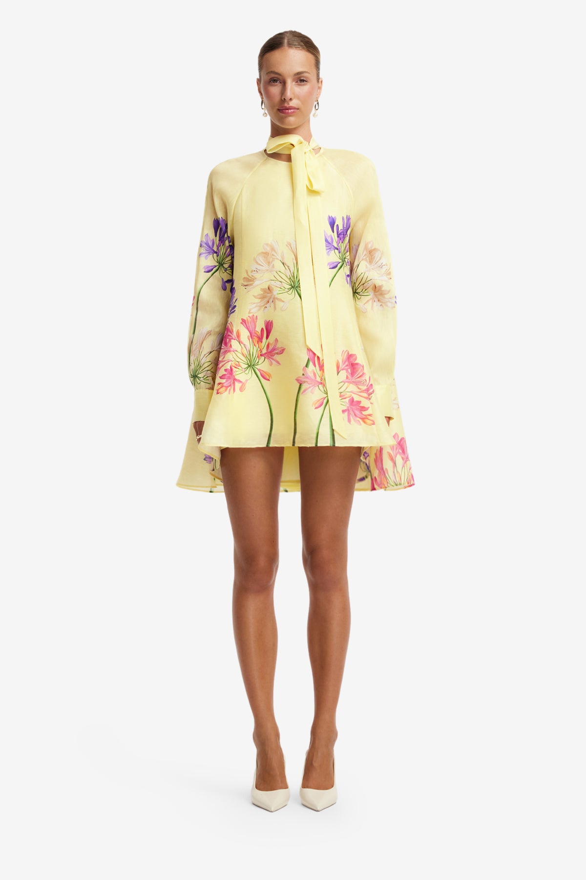 Leo Lin Libby Mini Dress l Agapanthus Print