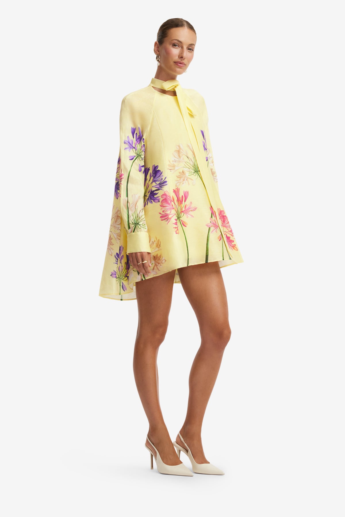 Leo Lin Libby Mini Dress l Agapanthus Print