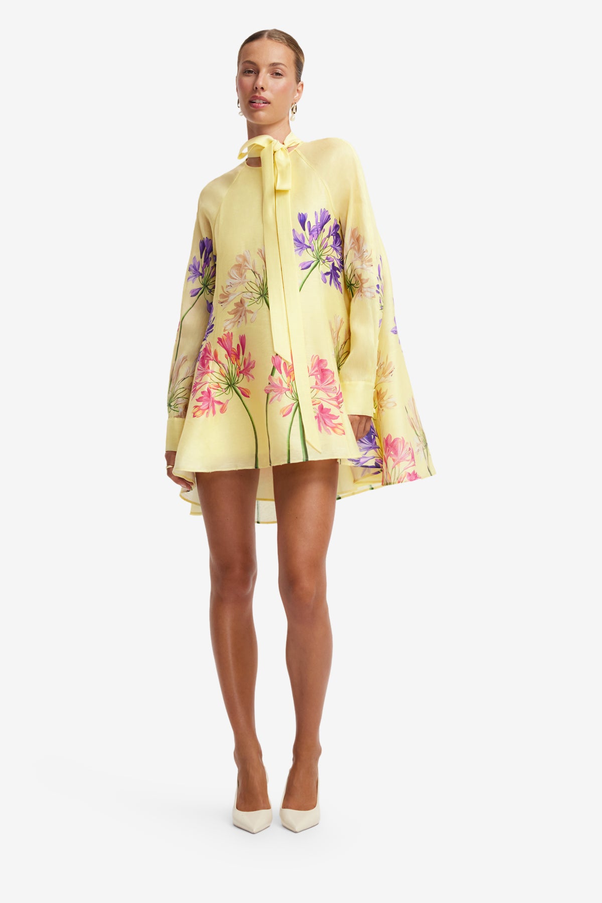 Leo Lin Libby Mini Dress l Agapanthus Print