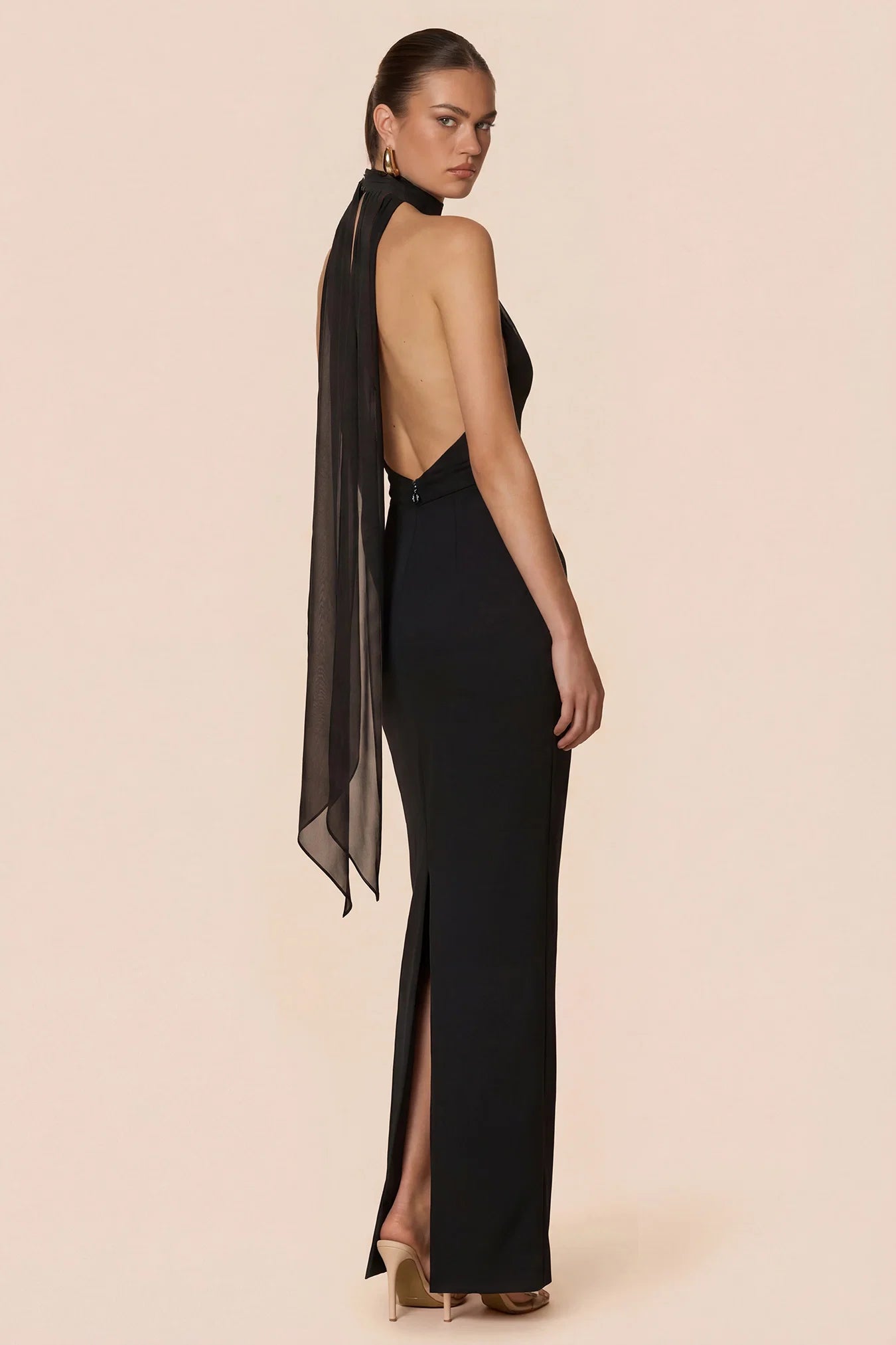 Nookie Martini Halter Gown - Black